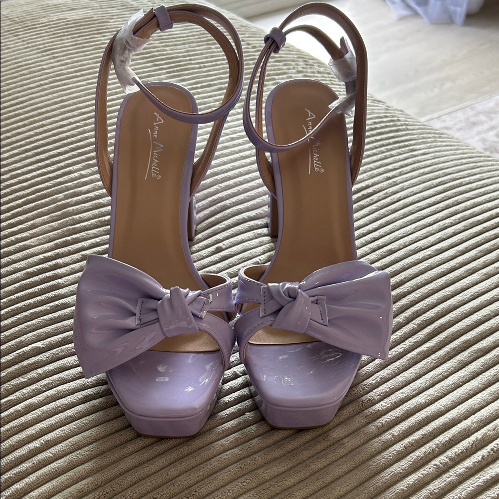 Anne Michelle Lilac Bow Heels